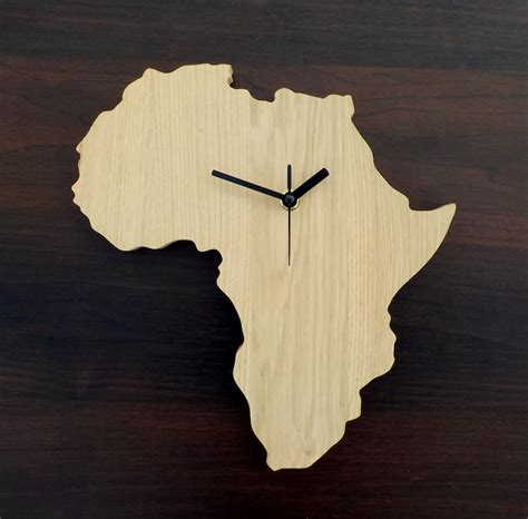 Africa Wood Clock Oak Clock Clock Wall Wood Wall Clock Etsy