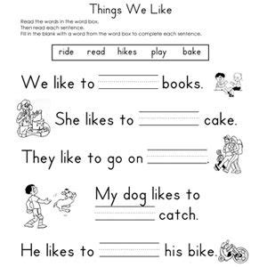 You are not logged in. Fill in the Blank Worksheets | Reading worksheets, 1st grade reading worksheets, Kindergarten ...