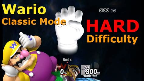 Super Smash Bros Brawl Classic Mode Hard Difficulty Wario