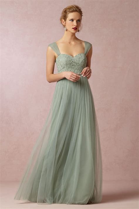 Green Lace Tulle Floor Length Bridesmaid Dress Fashion And Love