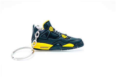 Nike Air Jordan 4 Retro Black Yellow Kool Keyringskool Keyrings
