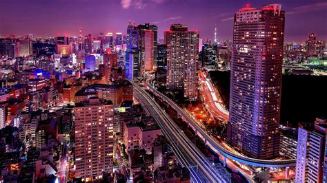 Tokyo bridge night buildings skyscrapers background 1920×1080. Tokyo Lights Wallpapers - Top Free Tokyo Lights ...