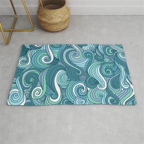 Maybe you would like to learn more about one of these? Ocean Wave Line Drawing Rug by DotCarly Illustration - 2 ...