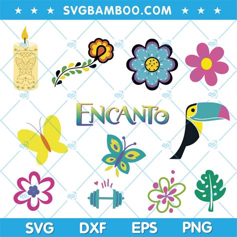 Encanto Animals SVG Bundle, Disney Encanto Flower Decor
