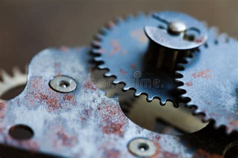 Cogs Wheels Machinery Rusty Iron Mechanism Black Metal Gears Close Up