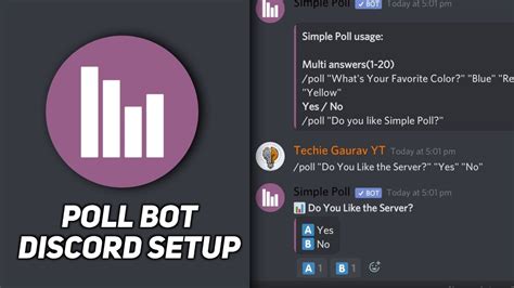 How To Setup Poll Bot Vote Bot Commands Tutorial Discord Techie