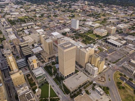 Aerial Shot Of Downtown Area Of Oklahoma City Oklahoma Editorial