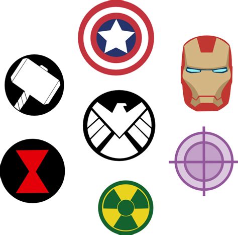 Avengers symbols, Superhero symbols, Character symbols