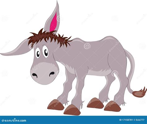 Donkey Stock Vector Illustration Of Mammal Donkey White 17158781
