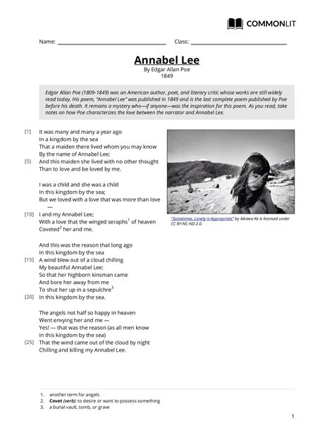 Was the salem witchcraft hysteria caused by a fear of women? Annabel Lee Commonlit Answers Key - Quiz Worksheet Nothing Gold Can Stay By Robert Frost Study ...