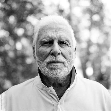 Black And White Portrait Of A Handsome And Cool Older Man By Stocksy Contributor Jakob