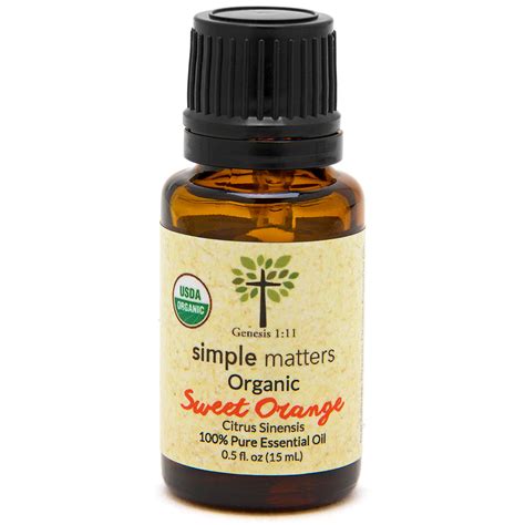 Orange Sweet Organic Essential Oil 15 Ml Simple Matters Llc