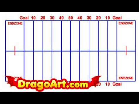 Football field dimensions are usually 68.58 meters wide by 109.728 meters long. How to draw a football field, step by step - YouTube