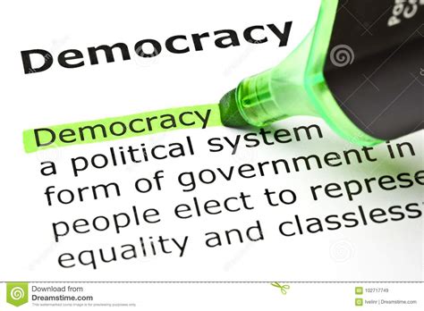 Democracy Definition stock image. Image of concept ...