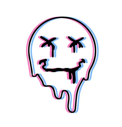 Acid Smile Face Melted Rave And Techno Symbol Of 90s Trendy