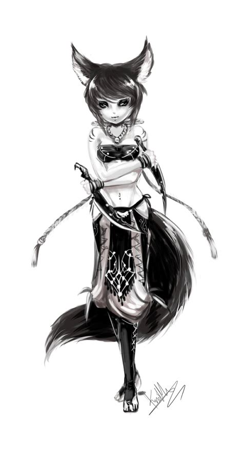 Rough Sketch Fox Girl By Knotberry On Deviantart