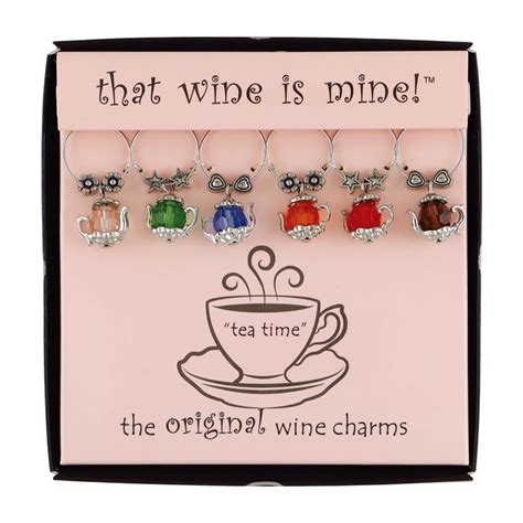 Wt 1656p Crystal Teapot Wine Charms