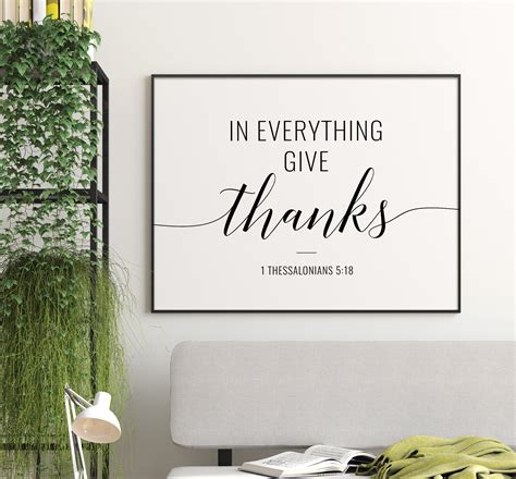 In Everything Give Thanks Printable Art Bible Verse Wall Art Etsy