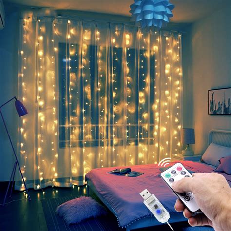 Curtain Lights 3 X 3m Led String Lights 300leds 8 Lighting Modes