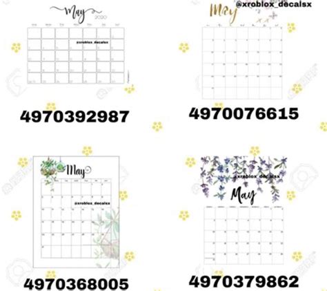 Pin By G On Roblox Ideas Calendar Decal House Decals Room Decals