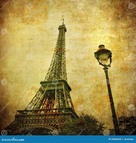 Vintage Image Of Eiffel Tower Paris France Royalty Free Stock Photos