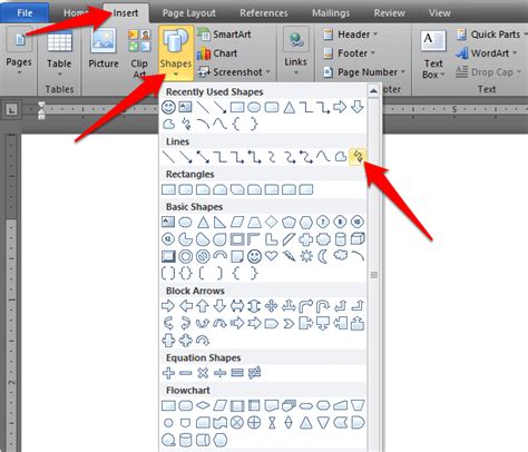 How To Draw Shapes In Microsoft Word Shapes Tool The