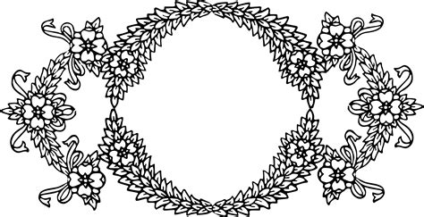 Vintage Floral Wreath Borders Clip Art Image Collection With Stock
