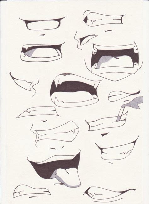 Mouths Manga Drawing Sketches Drawings
