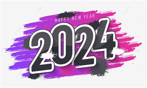 Selamat Tahun Baru 2024 Dengan Gaya Kuas 2024 Baru Tahun Png Dan