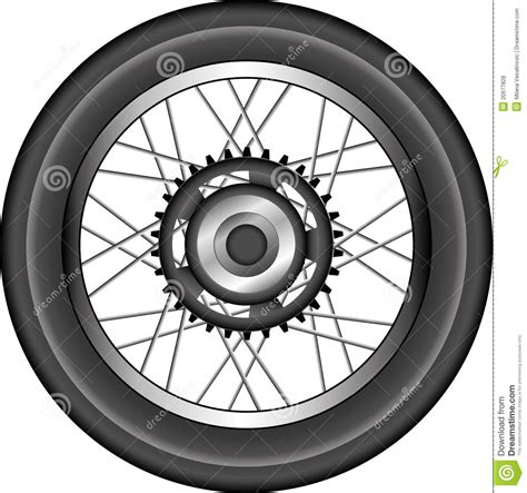 Detailed Motorcycle Wheel Illustration Stock Vector