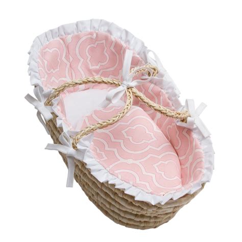 Pink Geometric Moses Basket | Doll basket, Moses basket, Baby moses basket