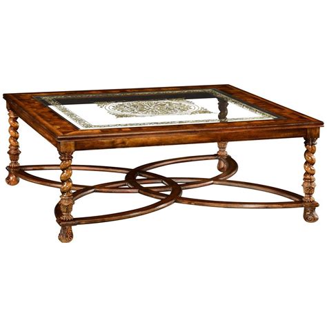 Jonathan Charles Square Oyster And Eglomise Coffee Table Rustic