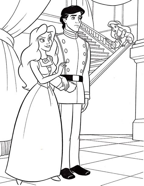 Walt Disney Ariel And Prince Eric Coloring Page Walt