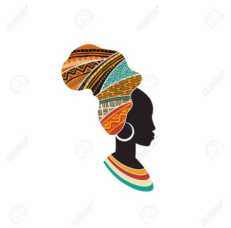African Woman Silhouette With An African Map As A Head Wrap Royalty Free Cliparts Vectors