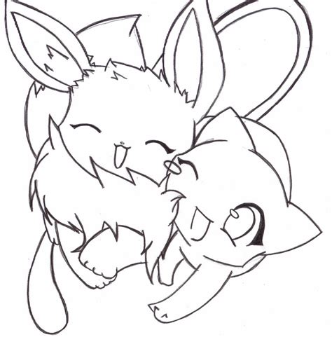 Free pokemon coloring pages for you to color in. Mew and Eevee by iCandyCum on DeviantArt