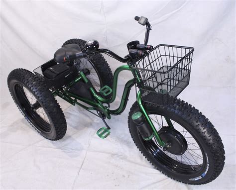 Electric Fat Tire Trike Adult Tricycle Green Apple Fat Tire