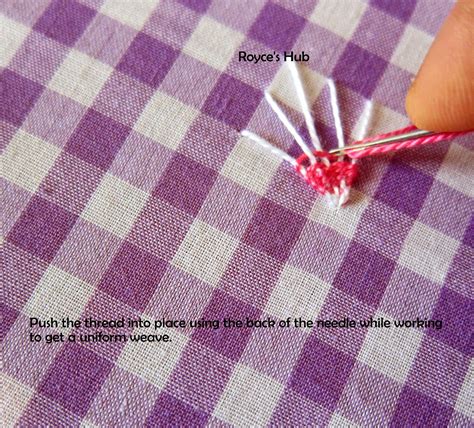 Royces Hub Gingham Embroidery Stitches Needle Weaving