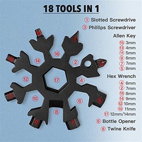 Rose Kuli Snowflakes Multitools 18 In 1 Multi Tools Portable Wrench