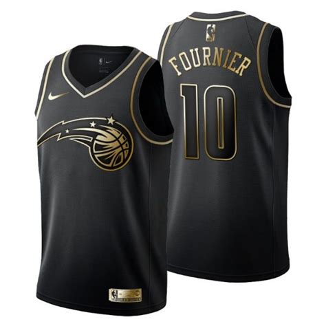 Maillot Basket Orlando Magic 10 Evan Fournier Golden Edition Noir