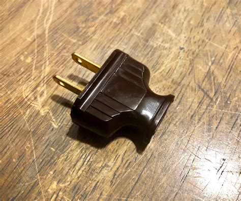 Vintage Style 2 Prong Electrical Plug Black Brown Or White Etsy