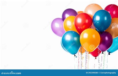 Colorful Part Birthday Balloons In Various Colors Set Of Multicolored