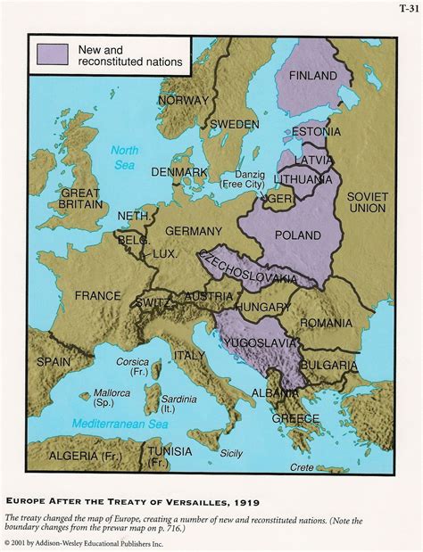 Map Of Europe After Treaty Of Versailles Secretmuseum