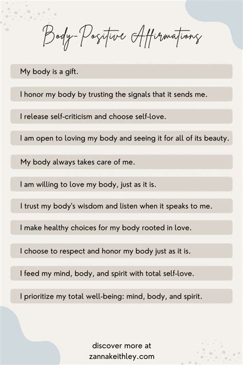 Body Positive Affirmations For Total Self Acceptance
