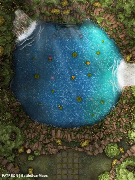 Water Temple Battle Map 12x16 Art Dndmaps Water Temple