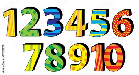 Nice Colorful Cartoon 3d Numbers Set For Children 1 10 Buy This Stock