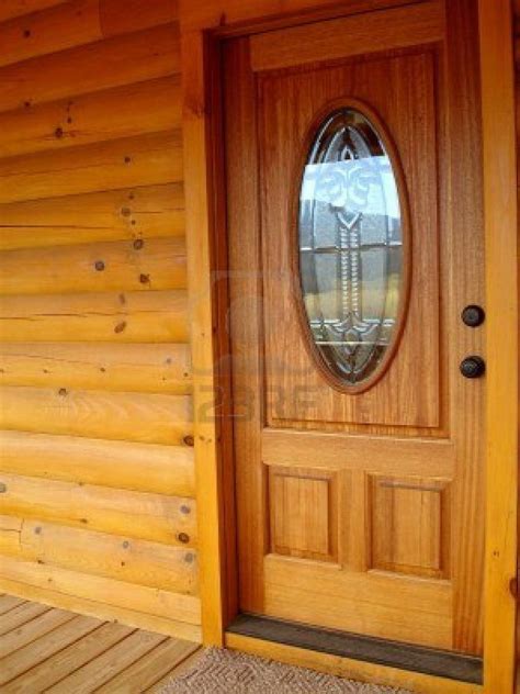 Decoratve Front Door Of Log Cabin Cabin Doors Front Door Exterior