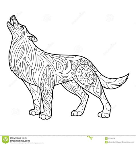 Noir et blanc 1 motif par pièce taille de la pièce. 8 Incroyable Coloriage Mandala Loup Images - COLORIAGE