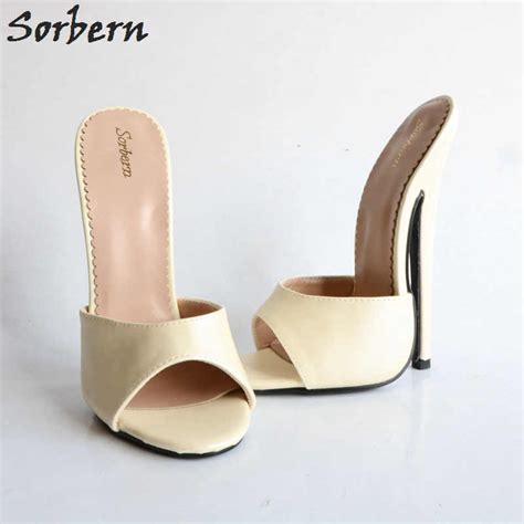 Sorbern 18cm Stiletto Open Toe Outdoor Slippers Women Size 13 Shoes