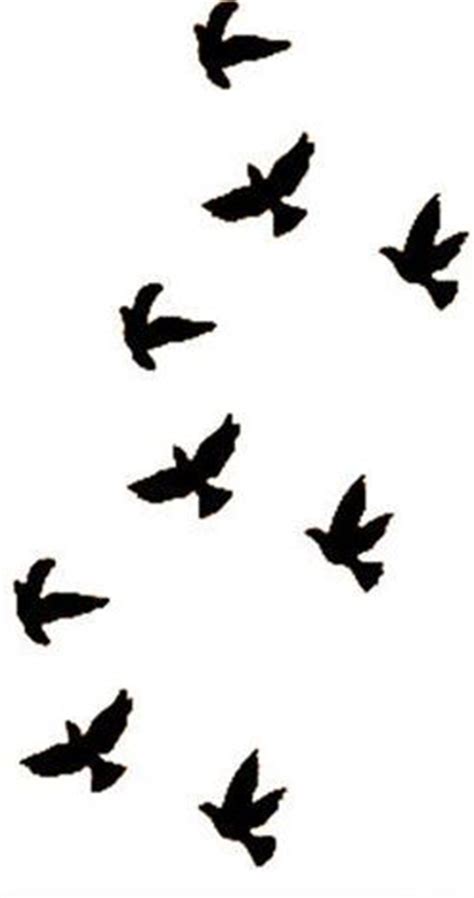 Flying Bird Silhouette Tattoo Stencil