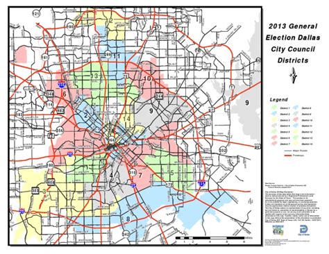 Current Dallas City Council Map Visualization Graphics Geodesy